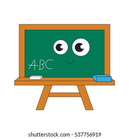 Green Board cartoon. Outlined object with black stroke.