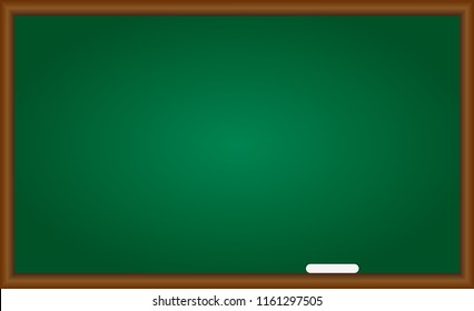 Green board with chalk. Vector Illustration.