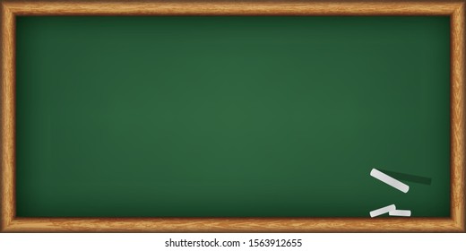ilustración vectorial de pizarra verde y tiza