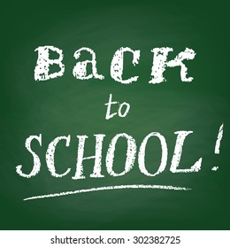 Green board with text Back to School