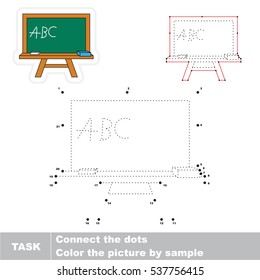 Green Board in vector to be traced by numbers, the easy educational kid game with simple game level, the education and gaming for kids, visual game for children.