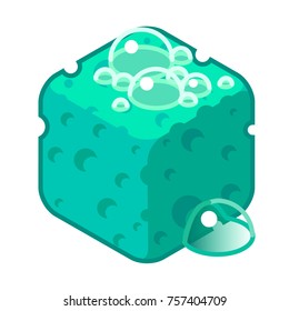 Green body wash sponge