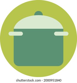 Green boiler pot, illustration, on a white background.