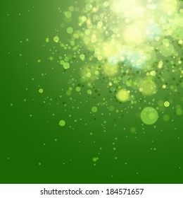 green bokeh abstract light background. Vector illustration