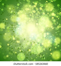 green bokeh abstract light background. Vector illustration