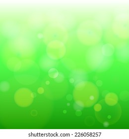 Green bokeh abstract light background. Vector illustration EPS 10