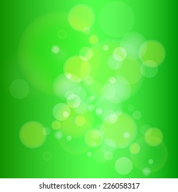Green bokeh abstract light background. Vector illustration EPS 10