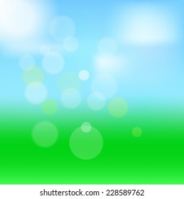 green bokeh abstract light background. Vector illustration