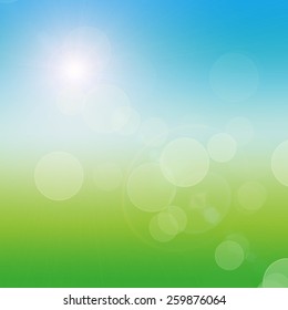 green bokeh abstract light background. Vector illustration