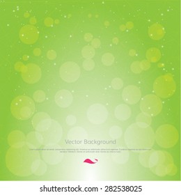 green bokeh abstract light background. Vector illustration