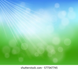 green bokeh abstract light background. Vector illustration