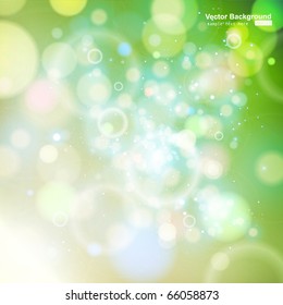 fondo de luz abstracto de bokeh verde. Ilustración del vector