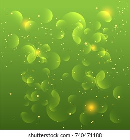 green bokeh abstract light background. Vector illustration