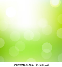 Green Bokeh Background With Gradient Mesh,  Vector Illustration