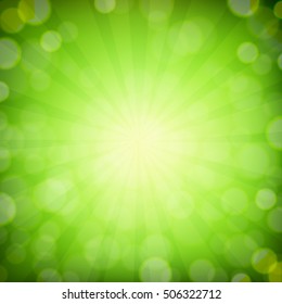 Green Bokeh Background, With Gradient Mesh, Vector Illustration