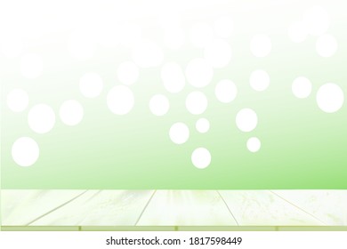 grüner Bokeh-Hintergrund mit Tisch, ideal für Produktwerbung, soziale Medien, Web