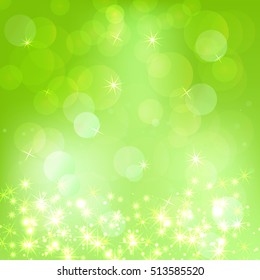Green bokeh  background. Vector illustration.