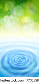 green bokeh & blue water waves - ecology background