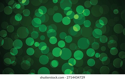 Las partículas brillantes del bokeh verde desdibujan el fondo abstracto