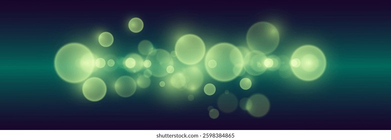 Green bokeh and lights light effect.
