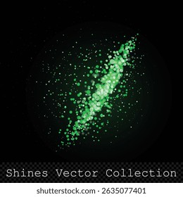 Lumières floues vertes sur fond transparent, ligne de poussière d'étoile verte. Illustration Image vectorielle (EPS)