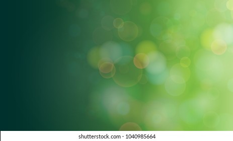 Green bokeh nature abstract background.Vector illustation.