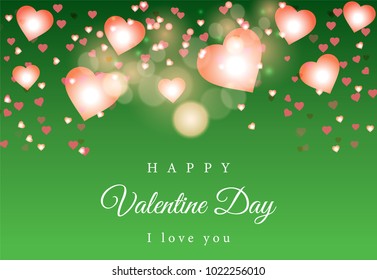 Green Bokeh Vector background Valentines day