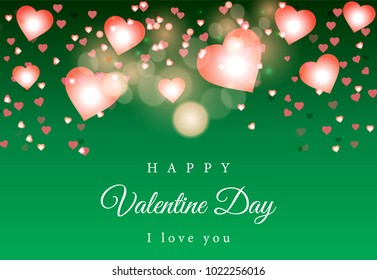 Green Bokeh Vector background Valentines day