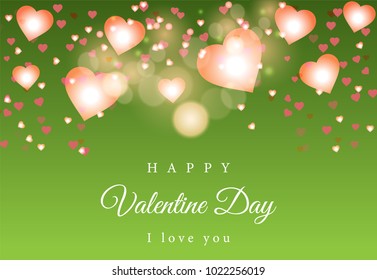 Green Bokeh Vector background Valentines day