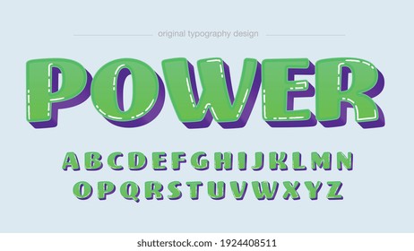 Green Bold 3D Cartoon Games LogoArtistic Font Typography