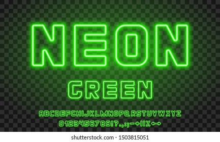 green bold neon font set