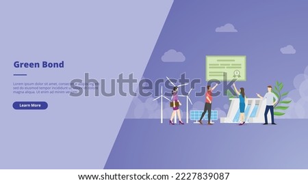 green bond concept for website landing homepage template banner or slide presentation cover