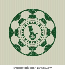 Green bong of marijuana icon inside grunge stamp