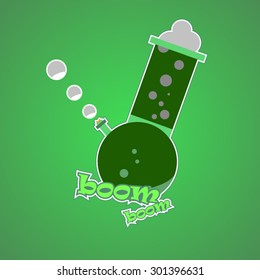 Green bong. Marijuana. Logo.