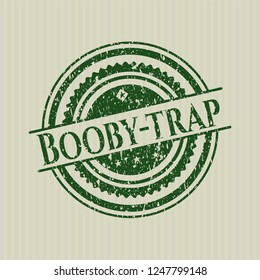 Green Booby-trap distressed grunge seal