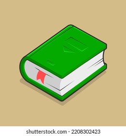 Green book with bookmark vector illustration