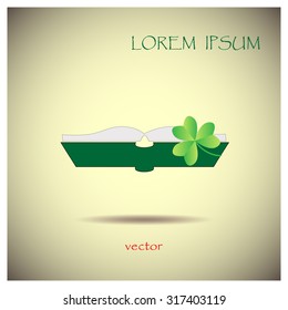 green book and clover, icon