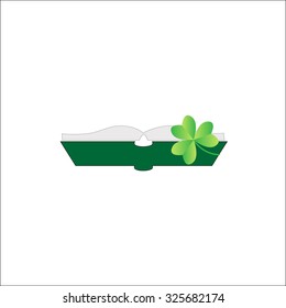 green book and clover, icon