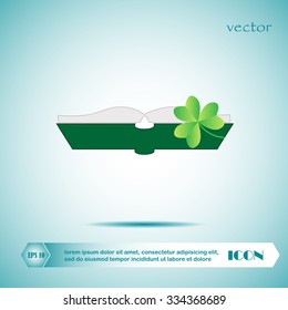 green book and clover, icon
