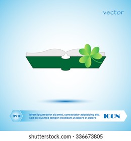 green book and clover, icon