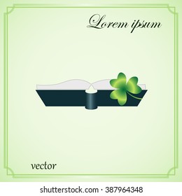 green book and clover, icon