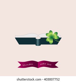 green book and clover, icon