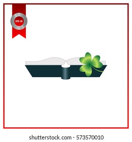 green book and clover, icon