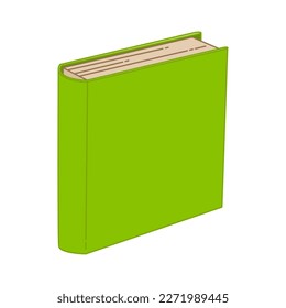 A green book. A diary. Vector illustration isolated on white background