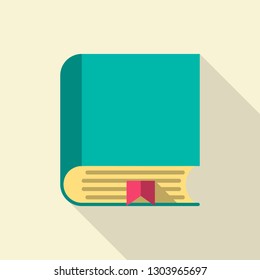 Green book. Flat icon isolated on white background. Vector illustration cartoon design. 
