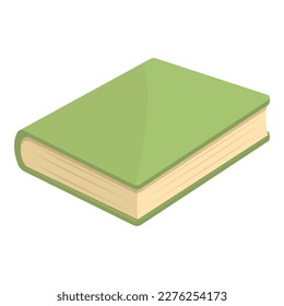 Green book icon cartoon vector. Open study. Learning magazine