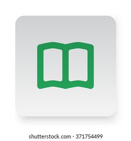 Green Book icon in circle on white app button
