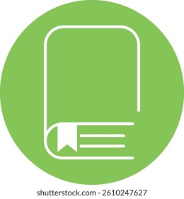 Green Book Icon in Circle Shape