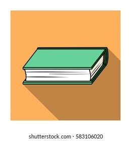Green book icon in flat style isolated on white background. Books symbol stock vector illustration.