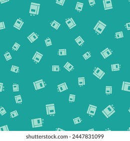 Green Book icon isolated seamless pattern on green background.  Vector